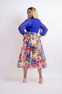 Joddy Abstract Printed Midi Skirt