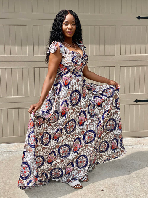 Sheila Arm Tie Maxi Dress